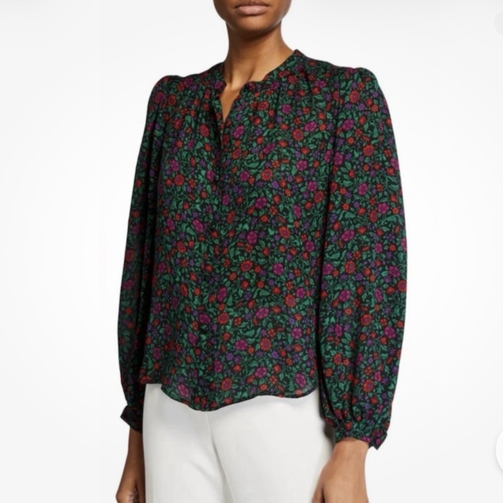 Veronica Beard Ashlynn Floral Silk Blouse size 6 - Picture 9 of 10